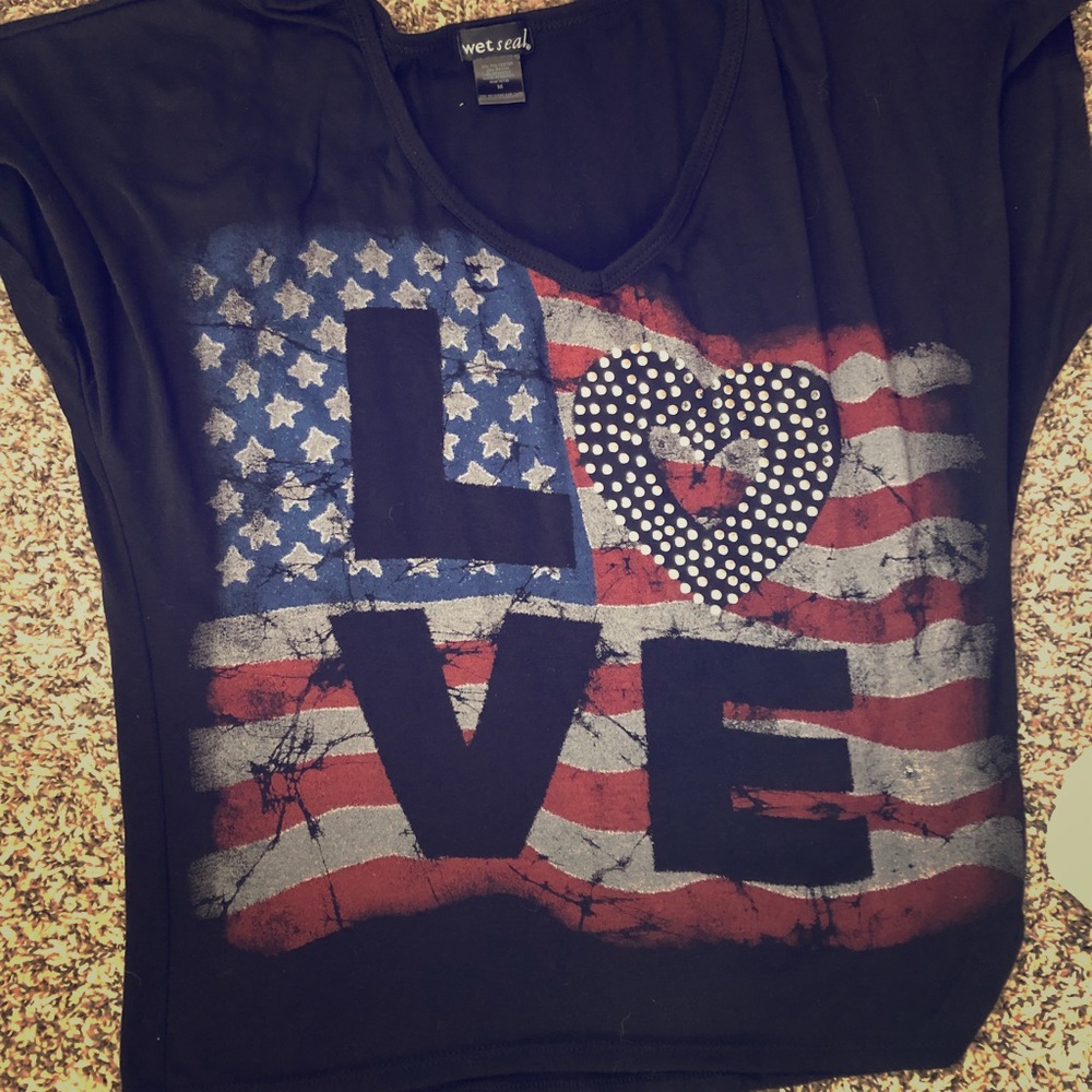 Wet Seal American Flag Tee